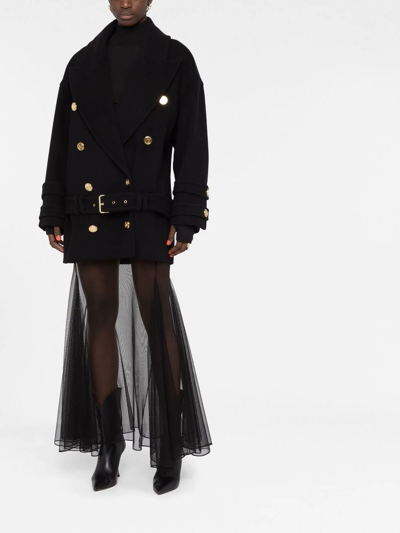 Shop Saint Laurent Sheer Tulle Skirt In Schwarz