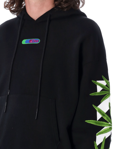 Shop Off-white Weed Arrows Over Hoodie In Black