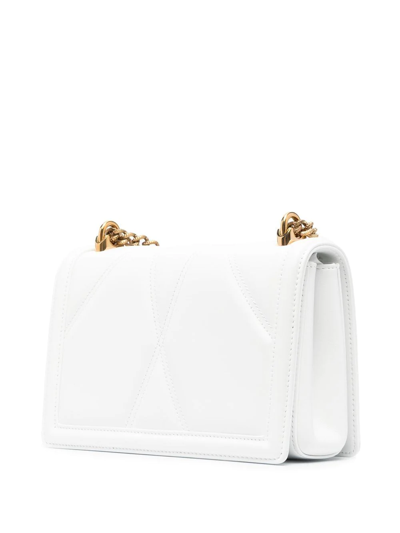 Shop Dolce & Gabbana Medium Devotion Quilted Shoulder Bag In White