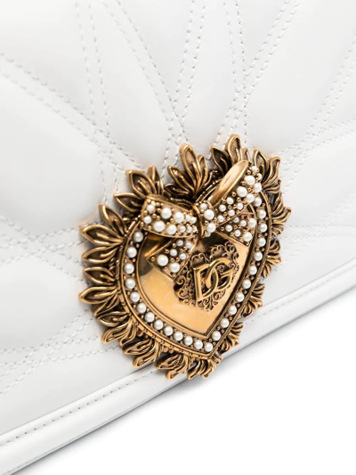Dolce & Gabbana Medium Devotion Quilted Shoulder Bag In White