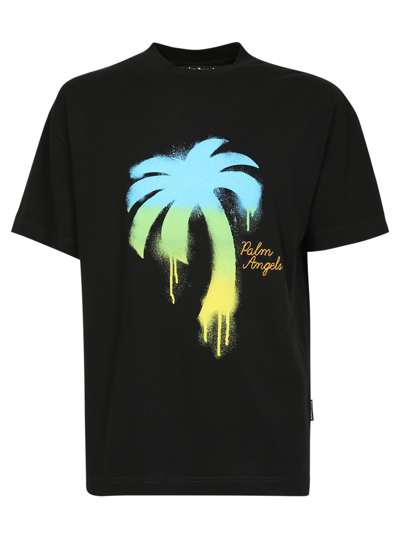 Shop Palm Angels T-shirt Black/ Multicolor