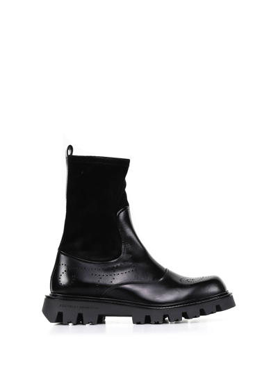 Fratelli Rossetti One Ankle Boot In Leather And Suede In Nero | ModeSens