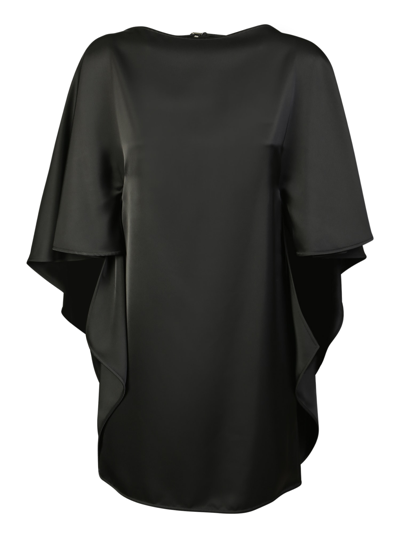 Shop Attico Draped Mini Dress Black