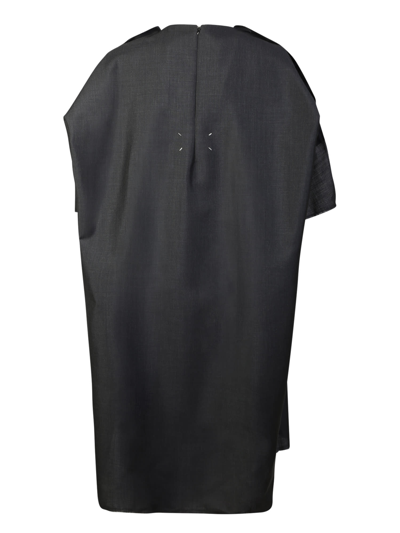 Shop Maison Margiela Raw Cut Detail Oversize Dress In Grey
