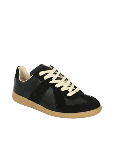 Shop Maison Margiela Black Replica Low Sneakers