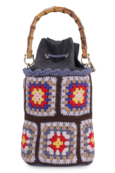 Shop Lamilanesa Crochet Bucket Bag In Multicolor