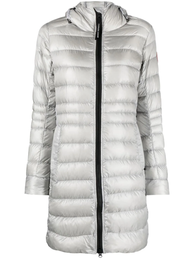 Shop Canada Goose Cypress Hooded Down Jacket In Silver