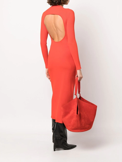 Shop Aeron Lara Open-back Maxi Dress In 619 Red