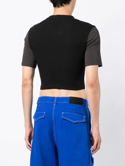 Shop Dion Lee Jersey Ribbed Corset T-shirt In Black