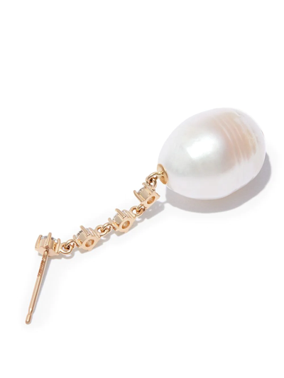 Shop Zoë Chicco 14kt Yellow Gold Pearl Diamond Earrings