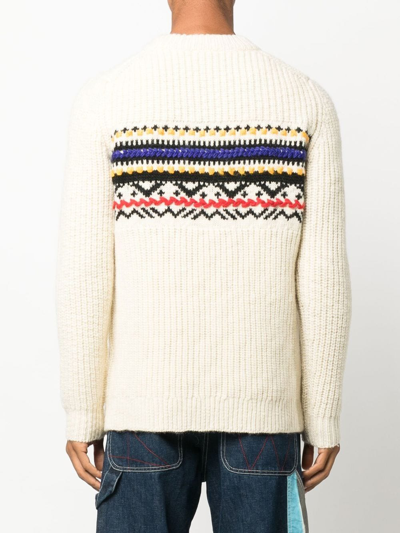 Isabel Marant Neutral Gerald Wool Jacquard Sweater In White