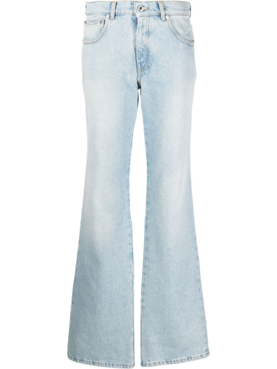 Shop Off-white Bleach Baby Baggy Flared Jeans In Blue