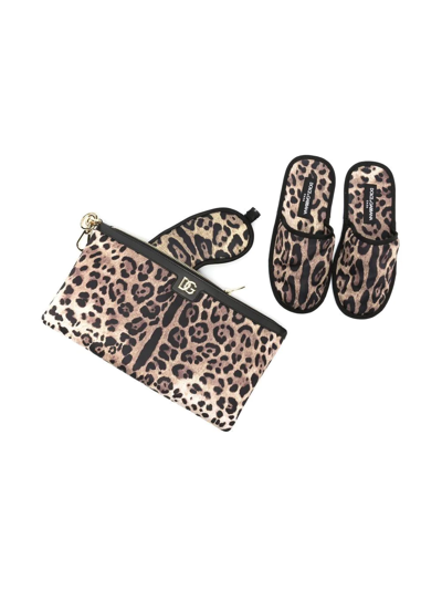 Dolce & Gabbana Black Comfort Slippers And Eye Mask Set In Black