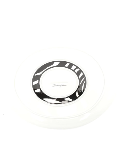 Shop Dolce & Gabbana Zebra-print Oval Serving Plate In Uz003 - Zebra