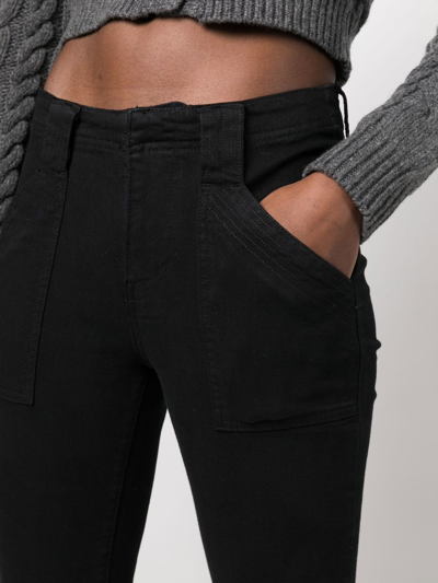 Shop Frame Banded Bottom Trapunto Cropped Jeans In Black