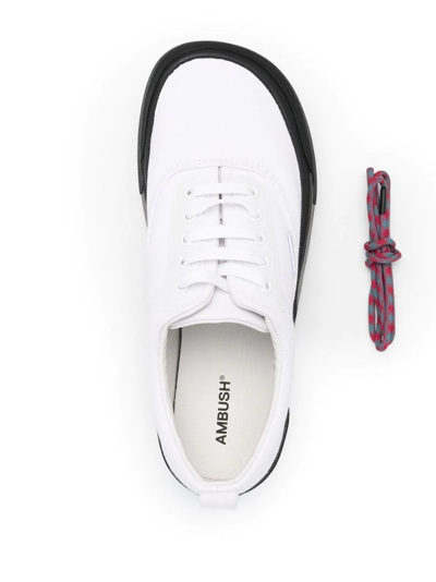 Shop Ambush Lace-up Flatform Sneakers In White