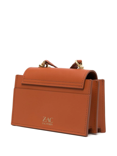 Leather crossbody bag Zac Posen Brown in Leather - 33968970