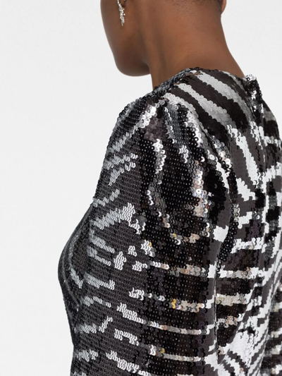 Dolce & Gabbana Wrap-effect Sequined Jersey Mini Wrap Dress In Black