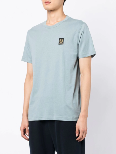 Shop Belstaff Logo-patch Cotton-jersey T-shirt In Blue