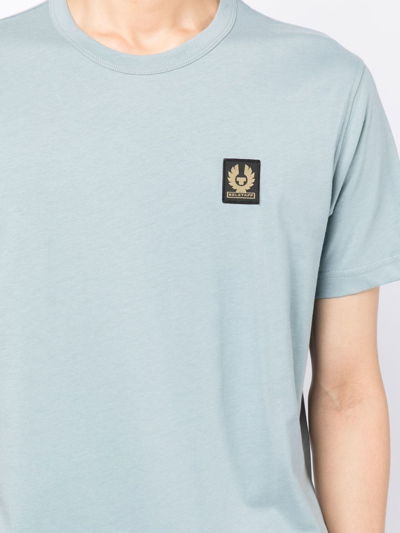 Shop Belstaff Logo-patch Cotton-jersey T-shirt In Blue