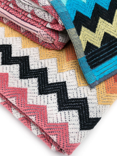 Missoni Set Of Five Zigzag-print Towels In Yellow