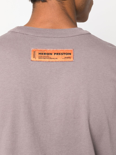 Shop Heron Preston Heron-print Cotton T-shirt In Grey