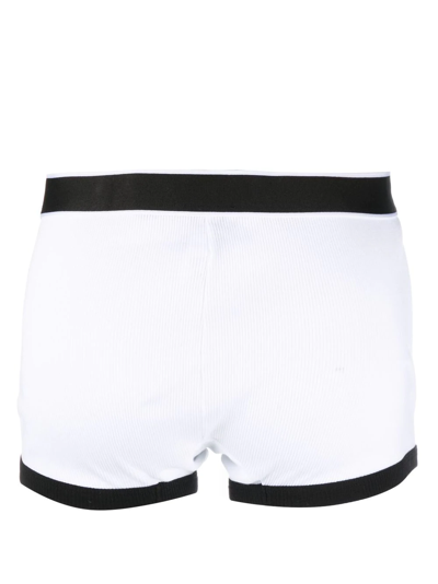Shop Dolce & Gabbana Logo-print Cotton Boxers In White