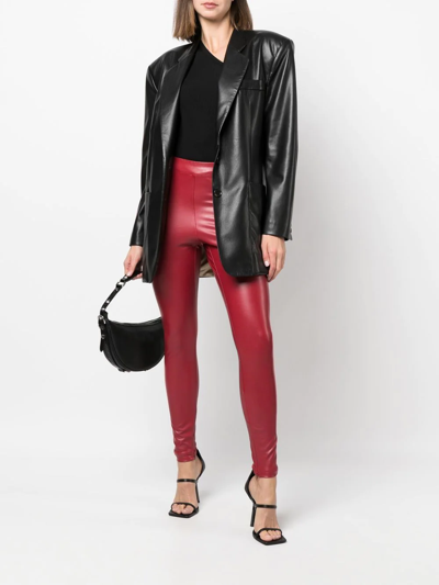 Michael Michael Kors Red Leatheret Leggings M Michael Kors Woman In Red