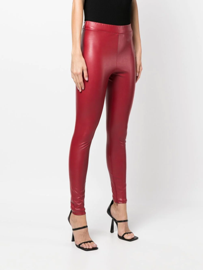 Michael Michael Kors Red Leatheret Leggings M Michael Kors Woman In Red