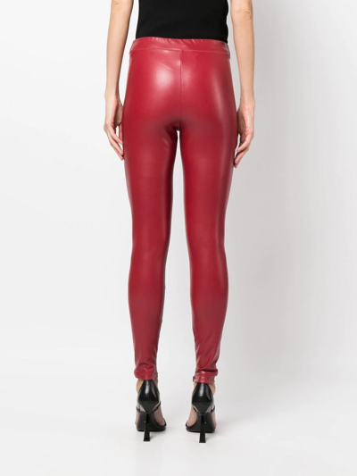 Michael Michael Kors Red Leatheret Leggings M Michael Kors Woman In Red