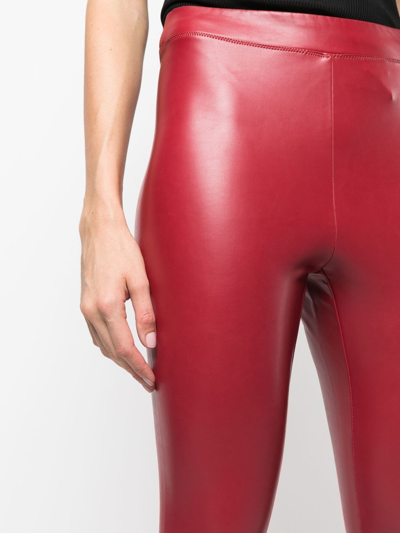 Michael Michael Kors Red Leatheret Leggings M Michael Kors Woman In Red