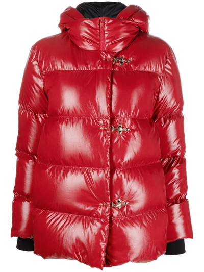 Shop Fay Hooded Down Puffer Jacket In Red