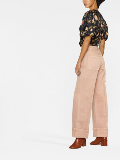 Shop Ulla Johnson High-rise Wide-leg Trousers In Pink