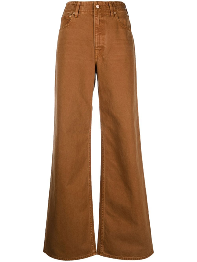 Shop Ulla Johnson High-rise Wide-leg Jeans In Brown