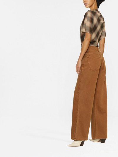 Shop Ulla Johnson High-rise Wide-leg Jeans In Brown