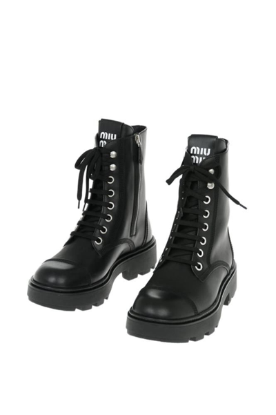 Shop Miu Miu Women's  Black Other Materials Ankle Boots