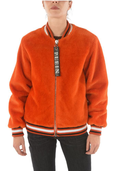 Shop Philipp Plein Women's  Orange Outerwear Jacket