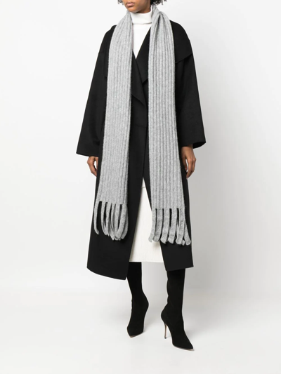 Shop Christian Wijnants Krilla Ribbed-knit Scarf In Grey