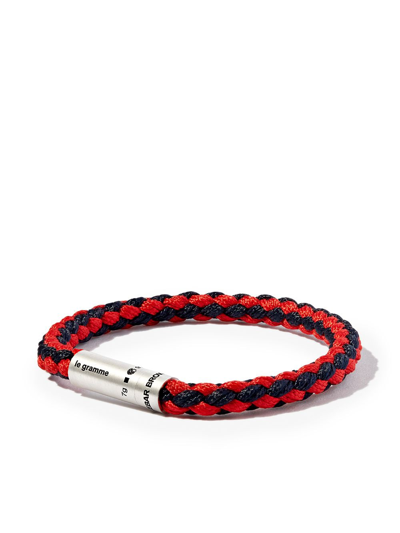 Shop Le Gramme X Orlebar Brown Braided Bracelet In Silver