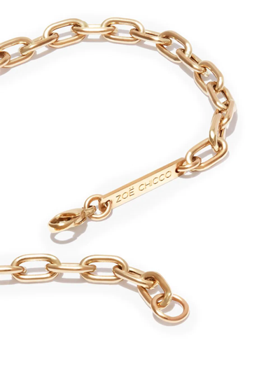 Shop Zoë Chicco 14kt Yellow Gold Floating Diamond Oval Chain Bracelet