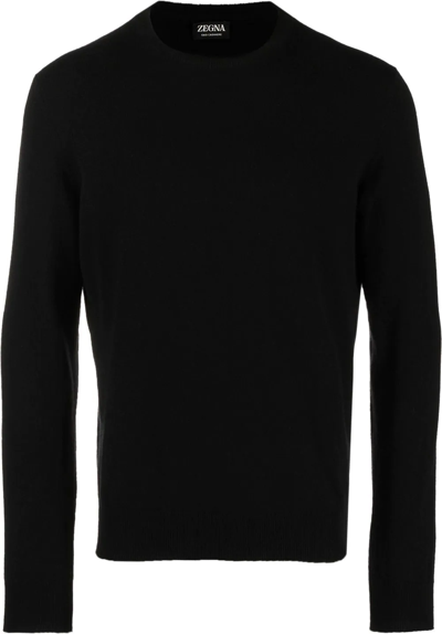 Shop Zegna Fine-knit Cashmere Jumper In Black