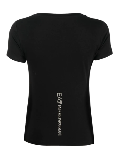 Shop Ea7 Logo-print Short-sleeved T-shirt In Black