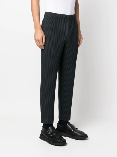 Shop Issey Miyake Pleated Straight-leg Trousers In Grey