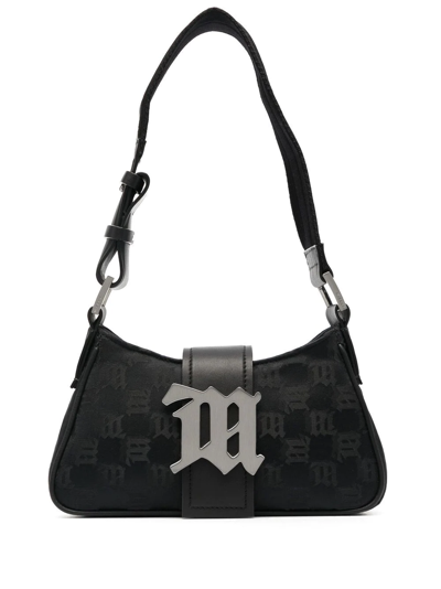 Shop Misbhv Logo Zipped Shoulder Bag In Black