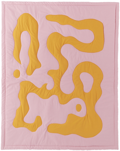 Shop Claire Duport Pink & Orange Medium Form Ii Throw Blanket In Dark Pink, Saffron