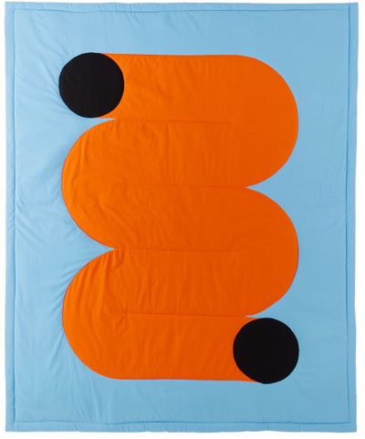 Shop Claire Duport Multicolor Large Tube Ii Throw Blanket In Blue, Orange, Black