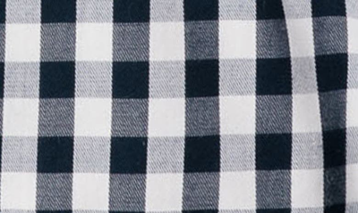 Petite Plume Kids' Gingham Two-piece Short Pajamas In Navy