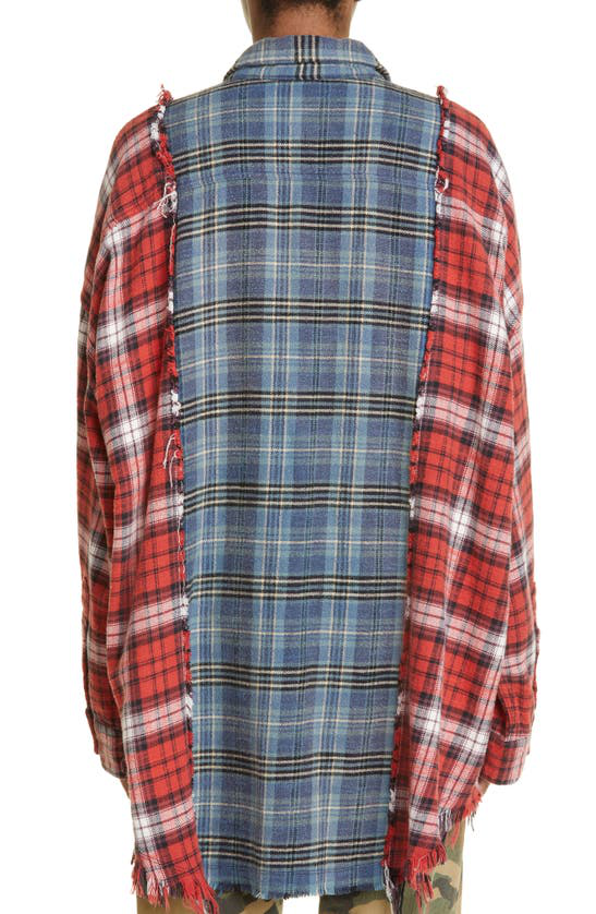 R13 plaid-check flannel shirt - Red