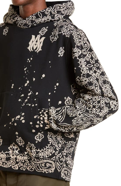 Amiri Black Bandana Bleach Paint Splatter-print T-shirt