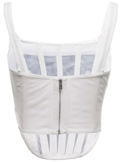 Shop Dion Lee White Corset Top With Front Print Woman